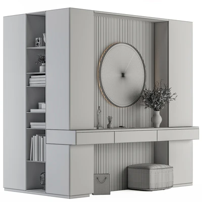 Hallway 37 - L Wardrobe White and Wood Entrance — Ver 2