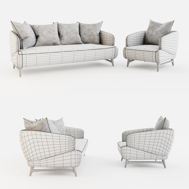 Roche Bobois Aries seat sofa & armchair — Скачать