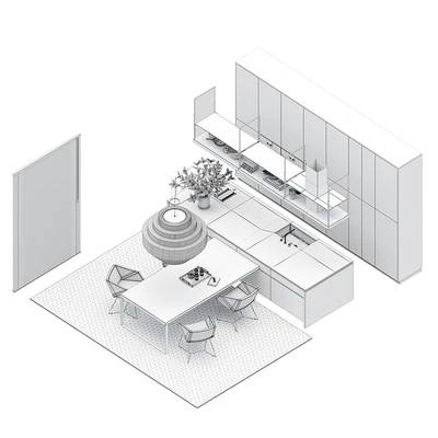 Кухня Poliform Varenna My Planet (vray GGX, corona PBR) — Вид 2