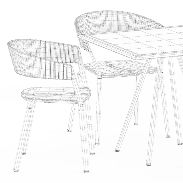 Zebra Square table and Ria Dining armchair by Fast — Descargar