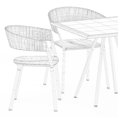 Zebra Square table and Ria Dining armchair by Fast — Ver 3