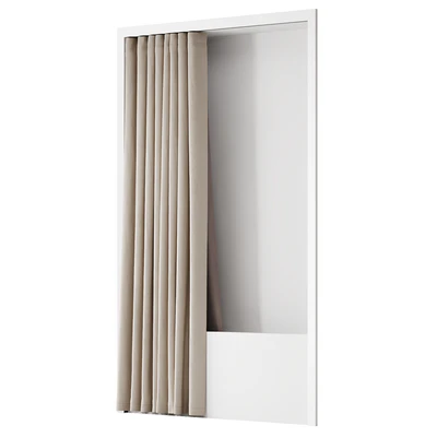 Double bath curtain on ceiling cornice — Ver 2