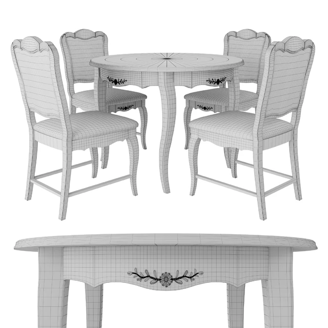 Table and chairs from the collection of Mobilier de Maison — Descargar