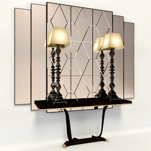 Console with mirror and lamps Transition by CASALI — Descargar