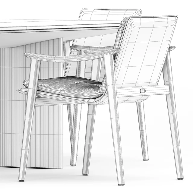 FYNN chair and LINHA DINING TABLE 3 by Minotti — Descargar