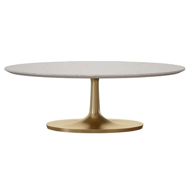Журнальный столик Nero White Marble Oval Coffee Table (Crate and Barrel) — Скачать