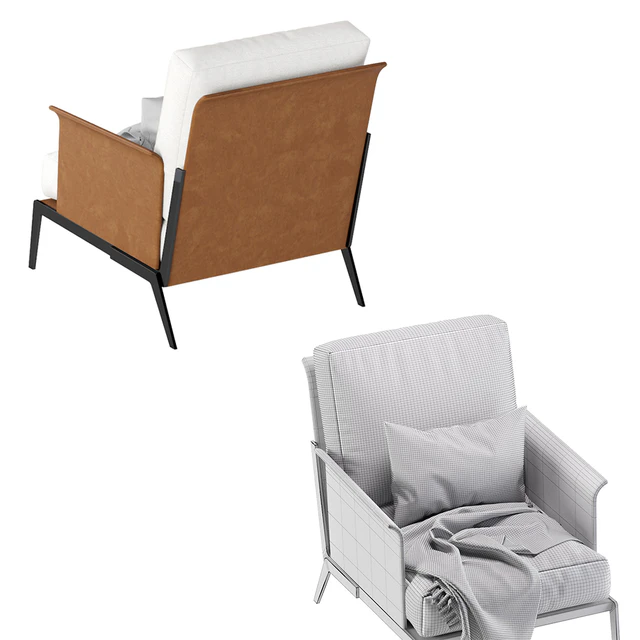 Happy hour armchair Flexform leather — Descargar