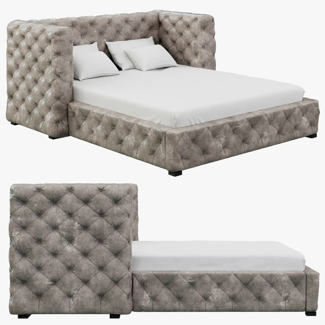 Restoration Hardware Tribeca Tufted Leather Platform Bed — Descargar