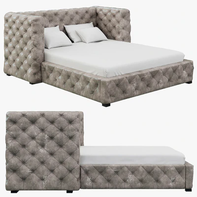 Restoration Hardware Tribeca Tufted Leather Platform Bed — Ver 1