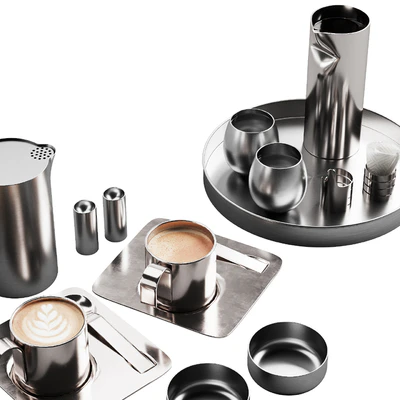 407 eat and drinks decor set 06 metal coffee and water kit for cafe — Ver 2