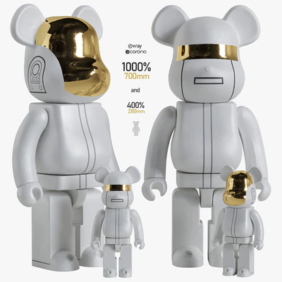 Bearbrick / Daft Punk White Suit — Ver 1