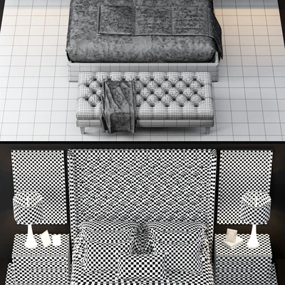RH Adler Shelter Diamond Tufted Bed — Ver 2