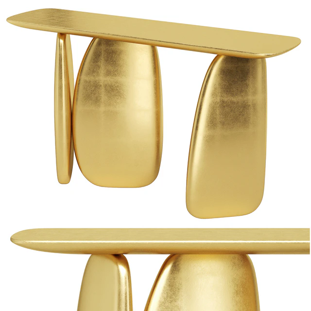 1stDibs Gold Pebble Console with Gold Leaf — Descargar
