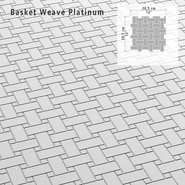 Mosaic Sicis SiciStone Classic Marble Basket Weave Platinum — Descargar