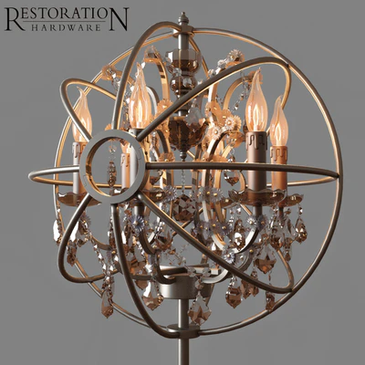 RH Foucault's orb smoke crystal table lamp — Вид 2