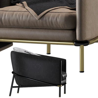 Armchair Minotti Fil noir leather — Вид 2