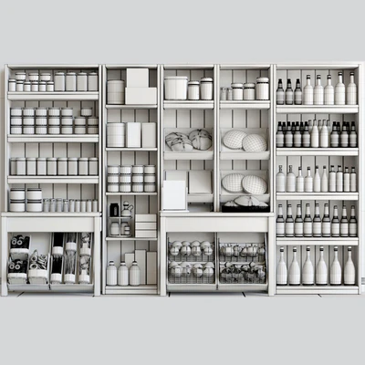 Rack with spices, alcohol and pastries in the supermarket — Ver 2