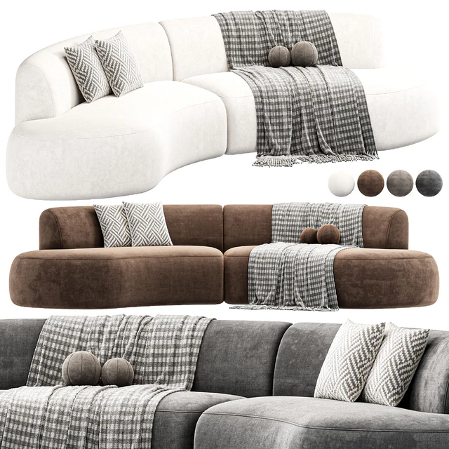 Opal Outdoor 2 Piece Curved Sectional Sofa By Highfashionhome — Descargar