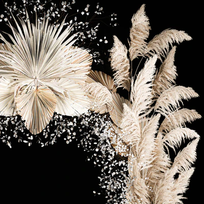 Eco-style wedding arch made of dried flowers and pampas grass, Cortaderia, moonflower, dry, palm branch. 5 — Ver 2