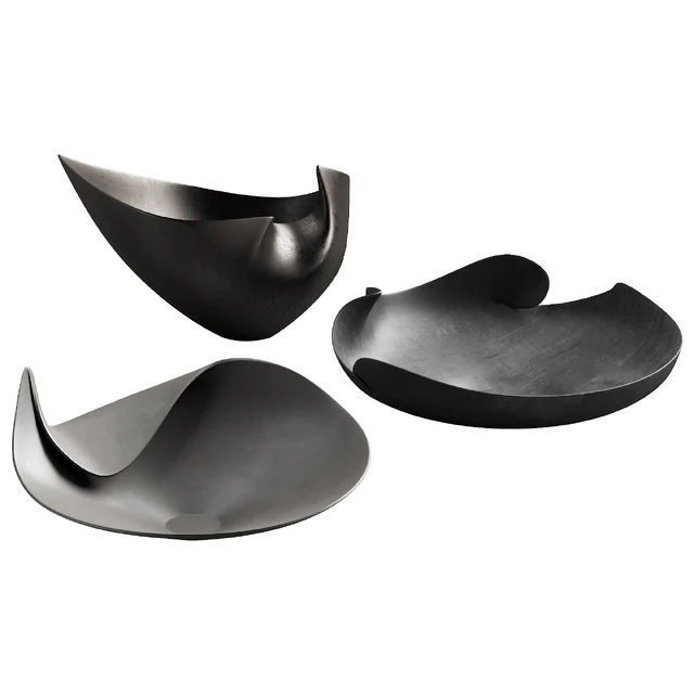 366 decorative vases and pots 04 deformed folded relief vase 03 — Скачать