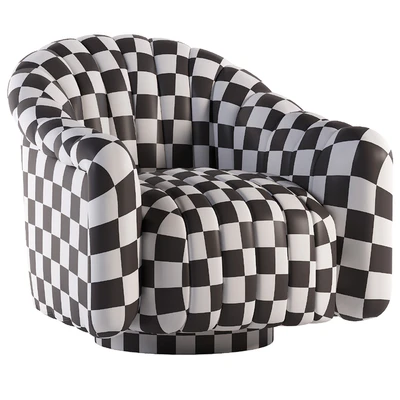 Gray Velvet Swivel Chair — Вид 2