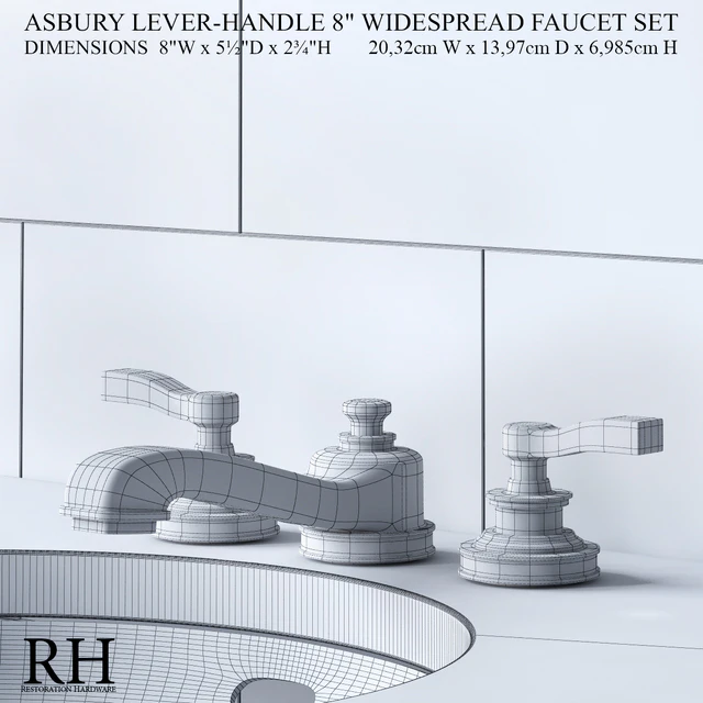 ASBURY LEVER-HANDLE 8in WIDESPREAD FAUCET SET — Скачать