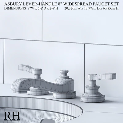 ASBURY LEVER-HANDLE 8in WIDESPREAD FAUCET SET — Вид 2