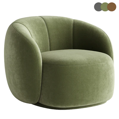 Curved Lounge Chair - Merlot — Ver 1