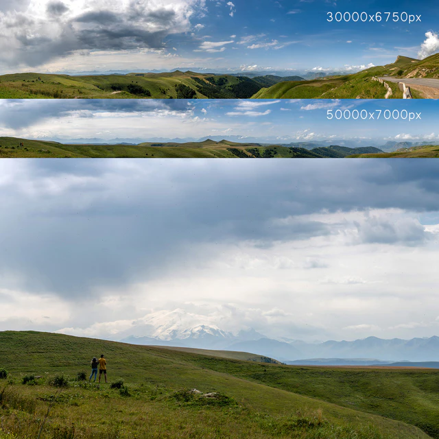 Panorama with Elbrus and hills. 2 pcs. 30-50k — Descargar