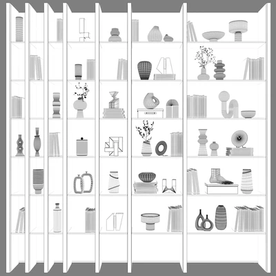 Bookcase in modern minimalist style 04 — Ver 2