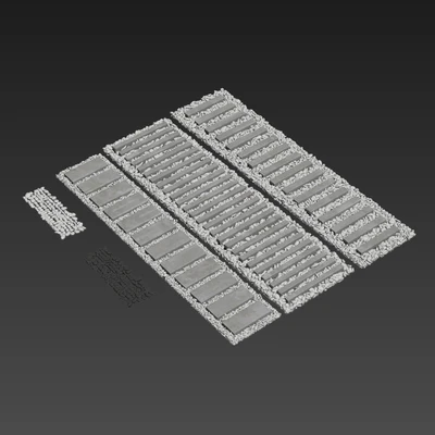 Paving road plate stone pebble n1 / Брусчатка дорога из плит с галькой №1 — Вид 3