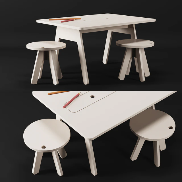 Kutikai Peekaboo Desk and Chairs — Descargar