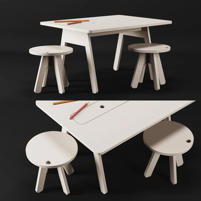 Kutikai Peekaboo Desk and Chairs — Ver 1