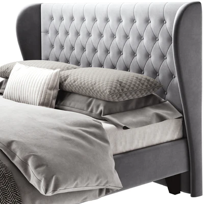 Double bed Vienso 160 Barhat Gray from Divanru — Ver 2
