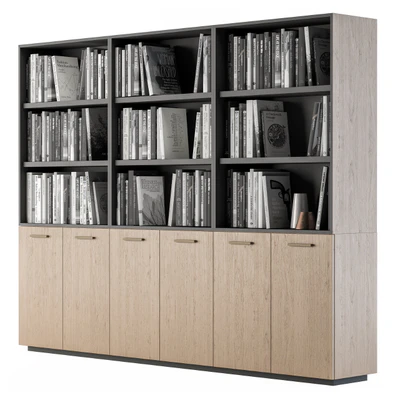 Simple Library with black and white Books — Вид 1