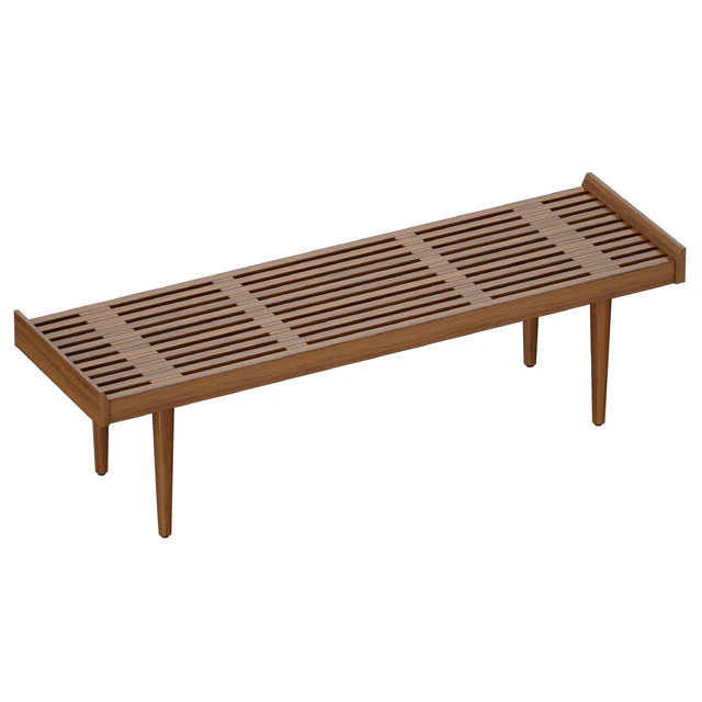 Tate Walnut Slatted Bench (Crate and Barrel) — Descargar