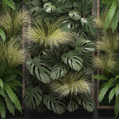 Vertical garden 28. Фитостена, картина, трава, папоротник, монстера, настенный декор, фитомодуль, вертикальный сад — Вид 3