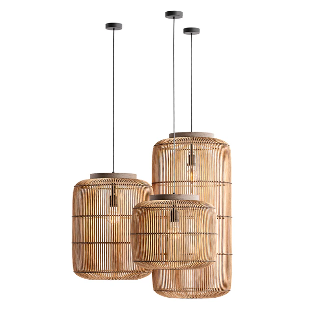Wabi-Sabi Style Pendant Lights Chinese Rotan Chandeliers — Descargar