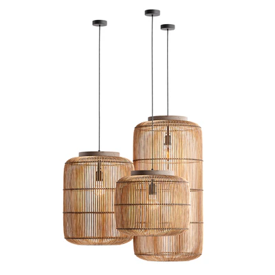 Wabi-Sabi Style Pendant Lights Chinese Rotan Chandeliers — Ver 3