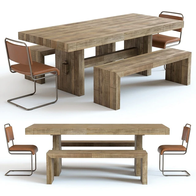 West Elm Emmerson Table and Industrial Chairs — Скачать