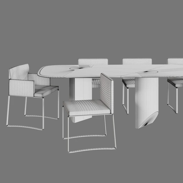 Minotti Wedge Dining table and Flynt stool — Скачать