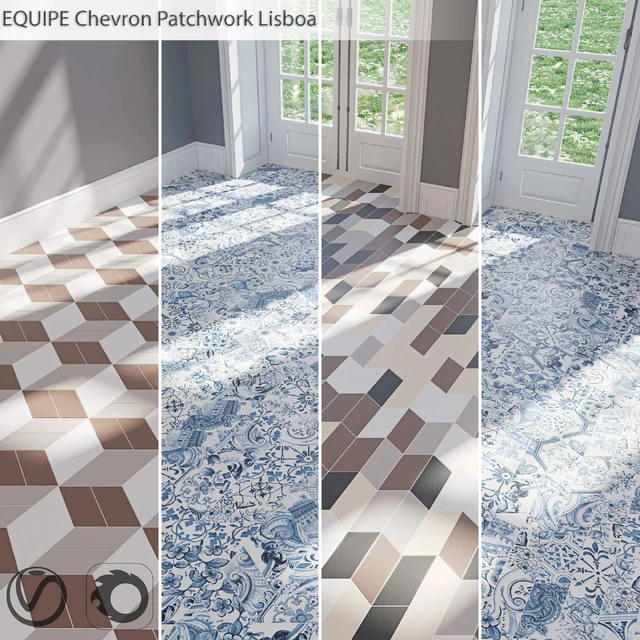 EQUIPE Chevron/Patchwork Lisboa/Blanco/Crema/Gris/Marron/Negro — Скачать