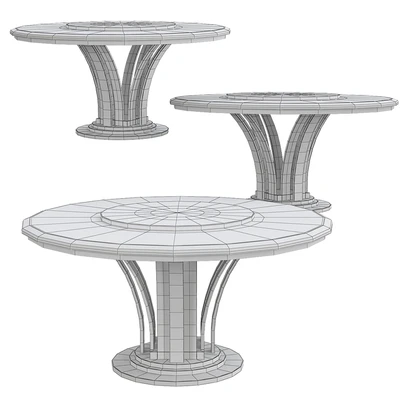 AR Arredamenti WALNUT WOOD ROUND DINING TABLE — Ver 2