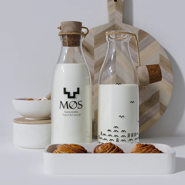 Set - Milk and homemade cakes — Descargar