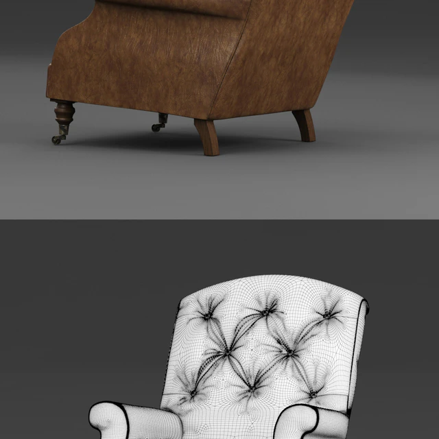 Restoration Hardware / Diplomat Leather Club Chair & Nicholas Oak Round Coffee Table — Скачать