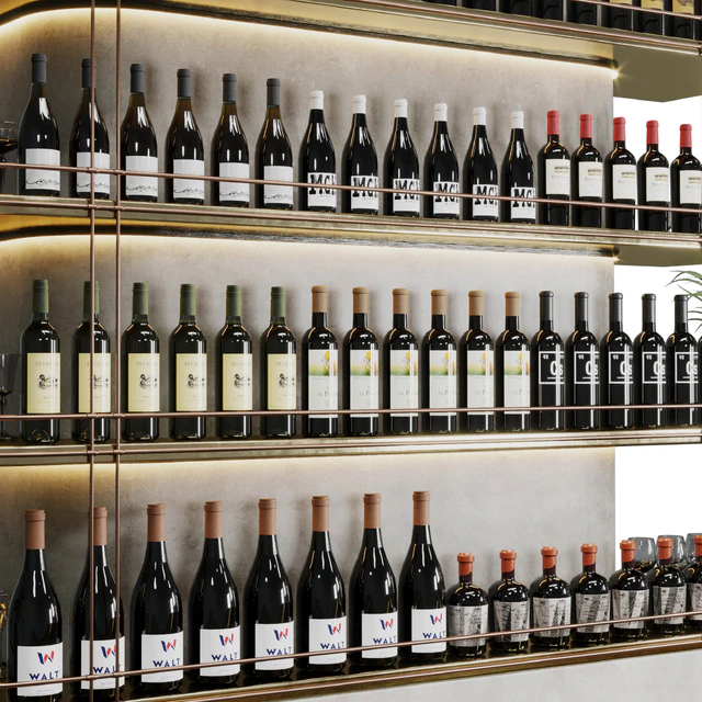 Reception Desk for Restaurant and Caffe with cabinet wine rack set 08 — Скачать
