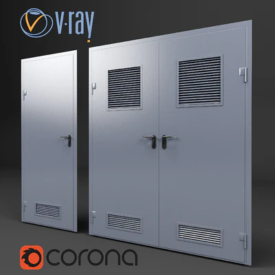 set of 6 doors for switchboard, factory "ProfMaster". Vray, corona. — Ver 2
