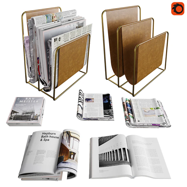 Newspaper box and set of magazines and newspapers — Descargar