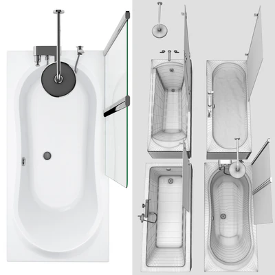 Bath set Ravak set 118 (City Slim, Fresia, Domino, 10 °) — Ver 2