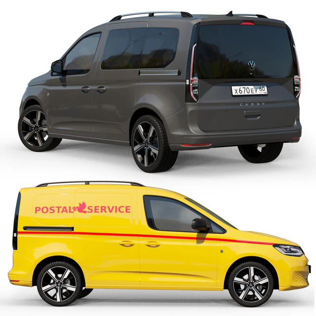 Среднеполигональный автомобиль Volkswagen Caddy 2022 — Скачать
